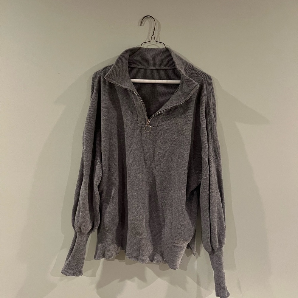 Grey quarter zip sweater